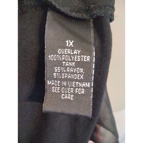 Alyx Top Red Kimono Over Black Tank Sz 1X Artsy Boho - Picture 9 of 10